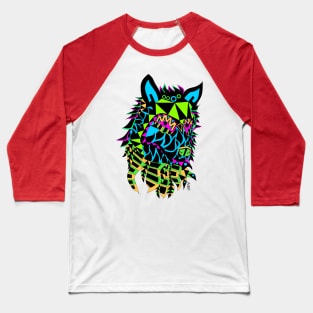 colorful kawaii ecopop wolf in mexican chicano art Baseball T-Shirt